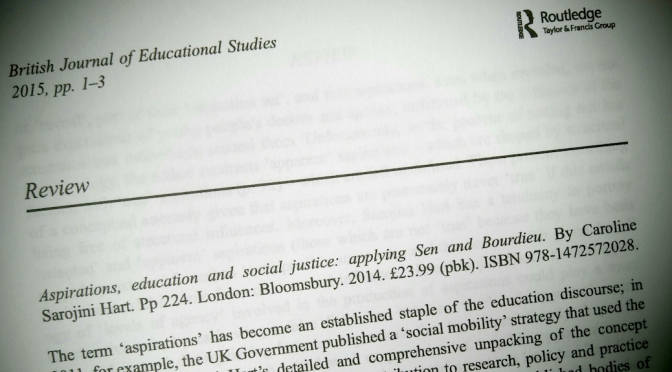 Aspirations, education and social justice: applying Sen and Bourdieu – book review