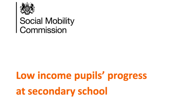 Low-income pupils’ progress at secondary school